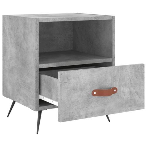 Sengeborde 2 stk. 40x35x47,5 cm konstrueret træ betongrå