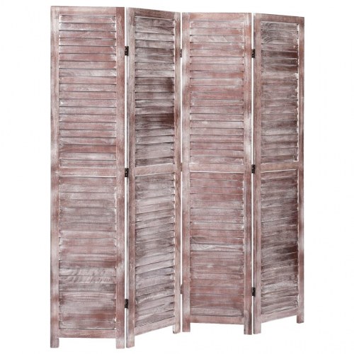 4-panels rumdeler 140 x 165 cm træ brun