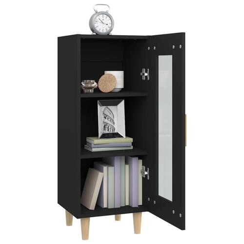 Skænk 34,5x34x90 cm konstrueret træ sort