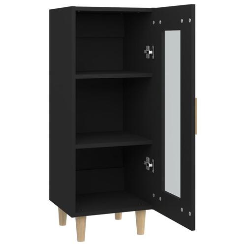 Skænk 34,5x34x90 cm konstrueret træ sort