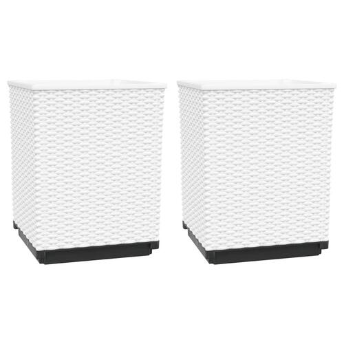 Plantekasser 2 stk. 30x30x37 cm polypropylen hvid