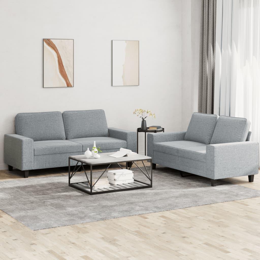 2 personers sofa stof lysegrå