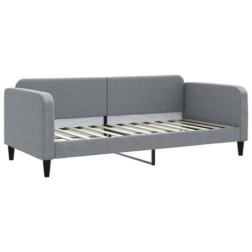 Daybed med madras 90x200 cm stof lysegrå