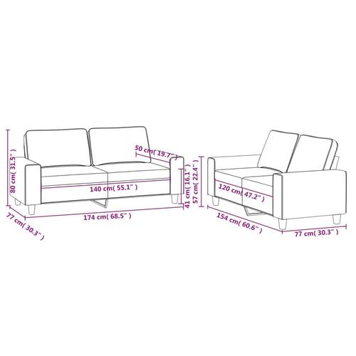 2 personers sofa stof lysegrå