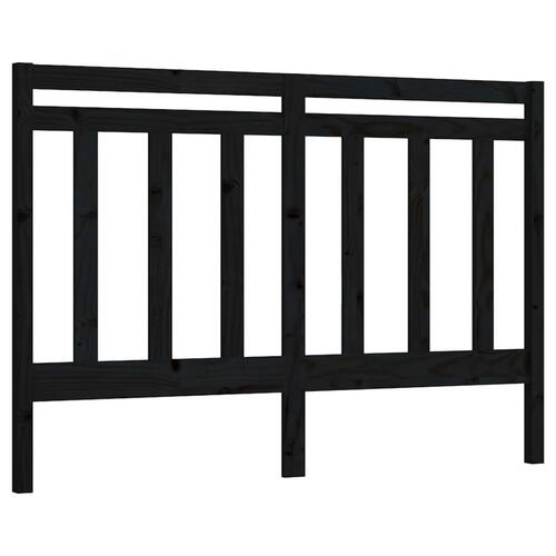 Sengegærde 126x4x100 cm massivt fyrretræ sort