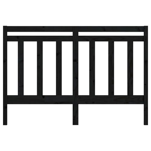 Sengegærde 126x4x100 cm massivt fyrretræ sort