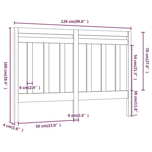 Sengegærde 126x4x100 cm massivt fyrretræ sort