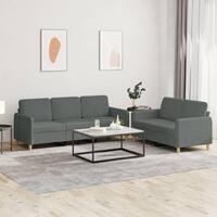 2 personers sofa med hynder stof mørkegrå