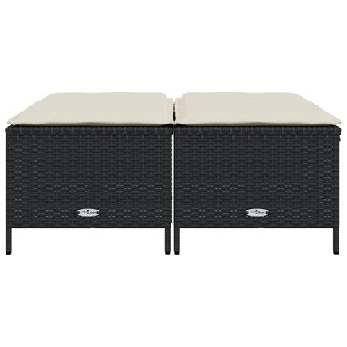 Haveskamler 4 stk. med hynder polyrattan sort