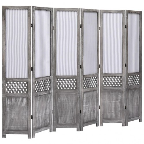 6-panels rumdeler 210 x 165 cm stof grå