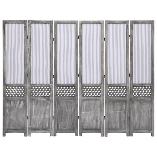 6-panels rumdeler 210 x 165 cm stof grå