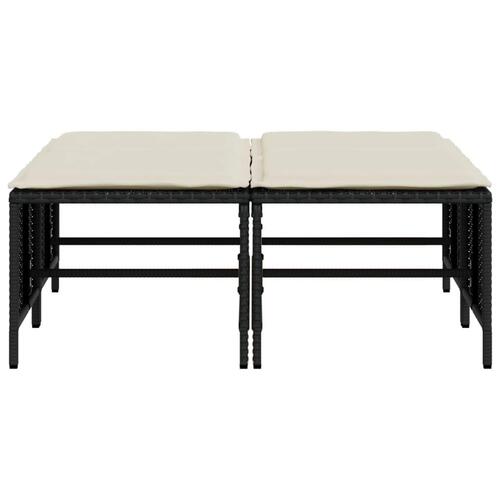 Haveskamler 4 stk. med hynder polyrattan sort