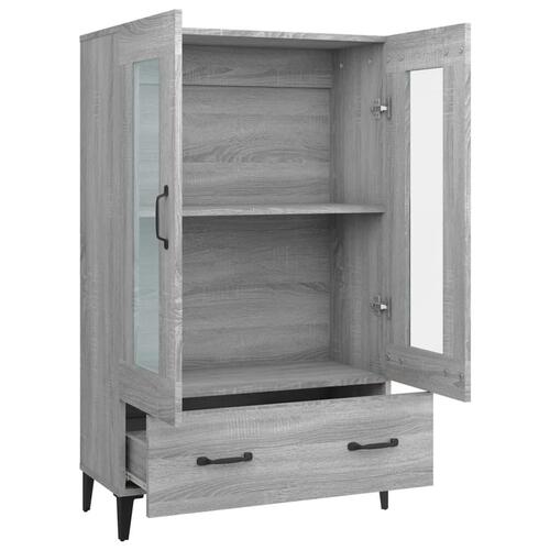 Skab 70x31x115 cm konstrueret træ grå sonoma-eg