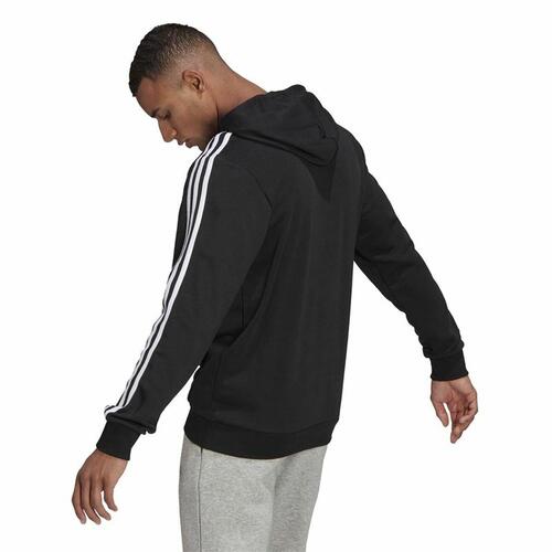 Hættetrøje til Mænd Adidas Essentials 3 Stripes Sort L