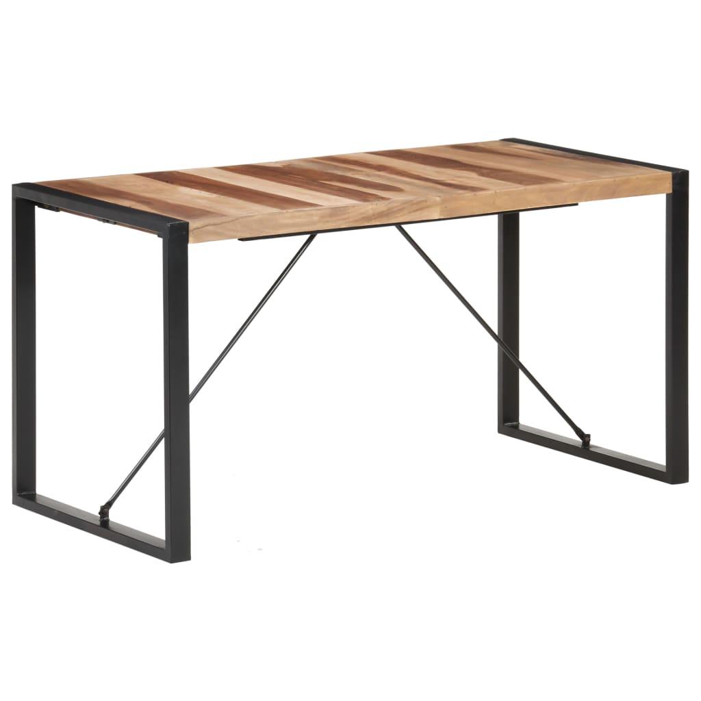 Spisebord 140x70x75 cm massivt træ med sheeshamfinish