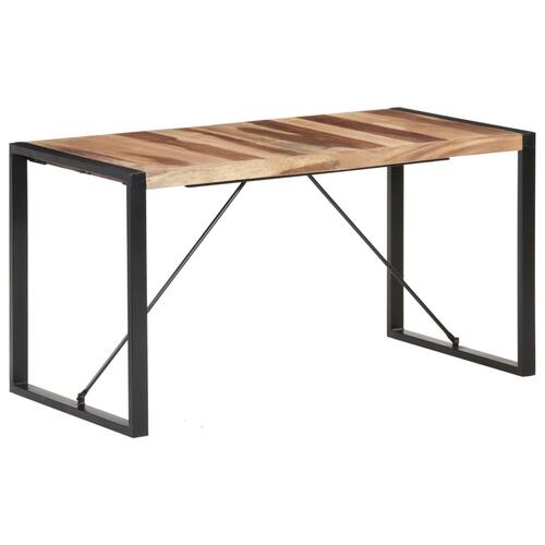 Spisebord 140x70x75 cm massivt træ med sheeshamfinish