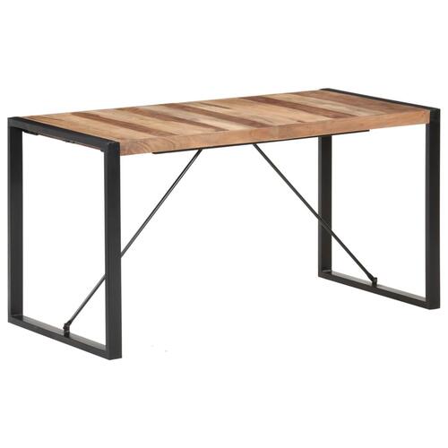 Spisebord 140x70x75 cm massivt træ med sheeshamfinish