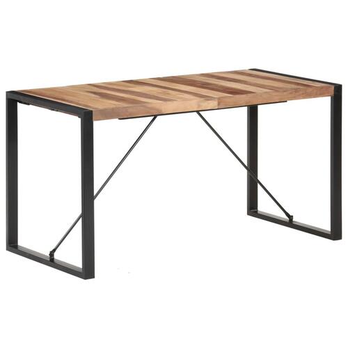 Spisebord 140x70x75 cm massivt træ med sheeshamfinish