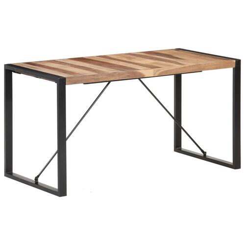 Spisebord 140x70x75 cm massivt træ med sheeshamfinish