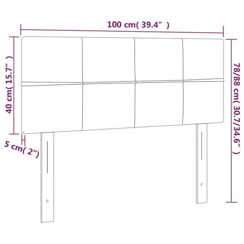 Sengegavl 100x5x78/88 cm fløjl lyserød