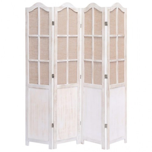 4-panels rumdeler 140 x 165 cm stof hvid