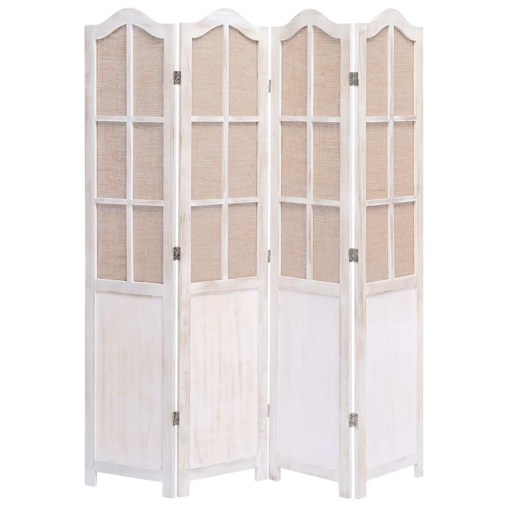 4-panels rumdeler 140 x 165 cm stof hvid