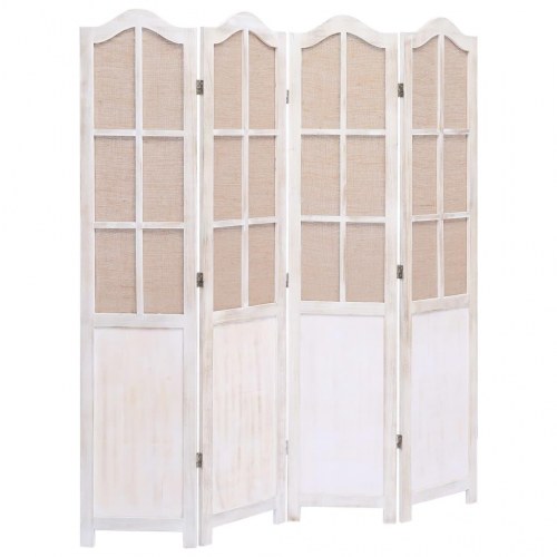 4-panels rumdeler 140 x 165 cm stof hvid
