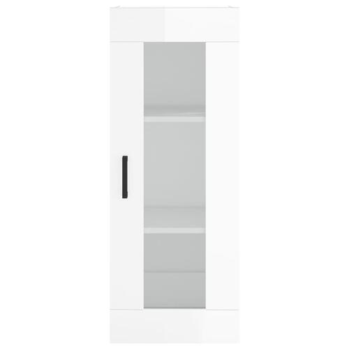 Skab 34,5x34x180 cm konstrueret træ hvid højglans