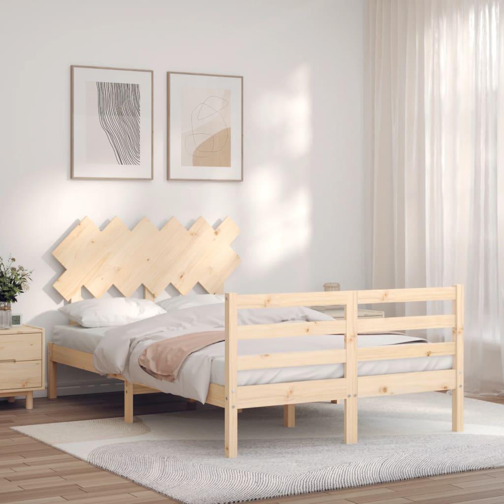 Sengeramme med sengegavl Small Double massivt træ