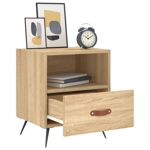 Sengeborde 2 stk. 40x35x47,5 cm konstrueret træ sonoma-eg