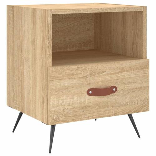 Sengeborde 2 stk. 40x35x47,5 cm konstrueret træ sonoma-eg