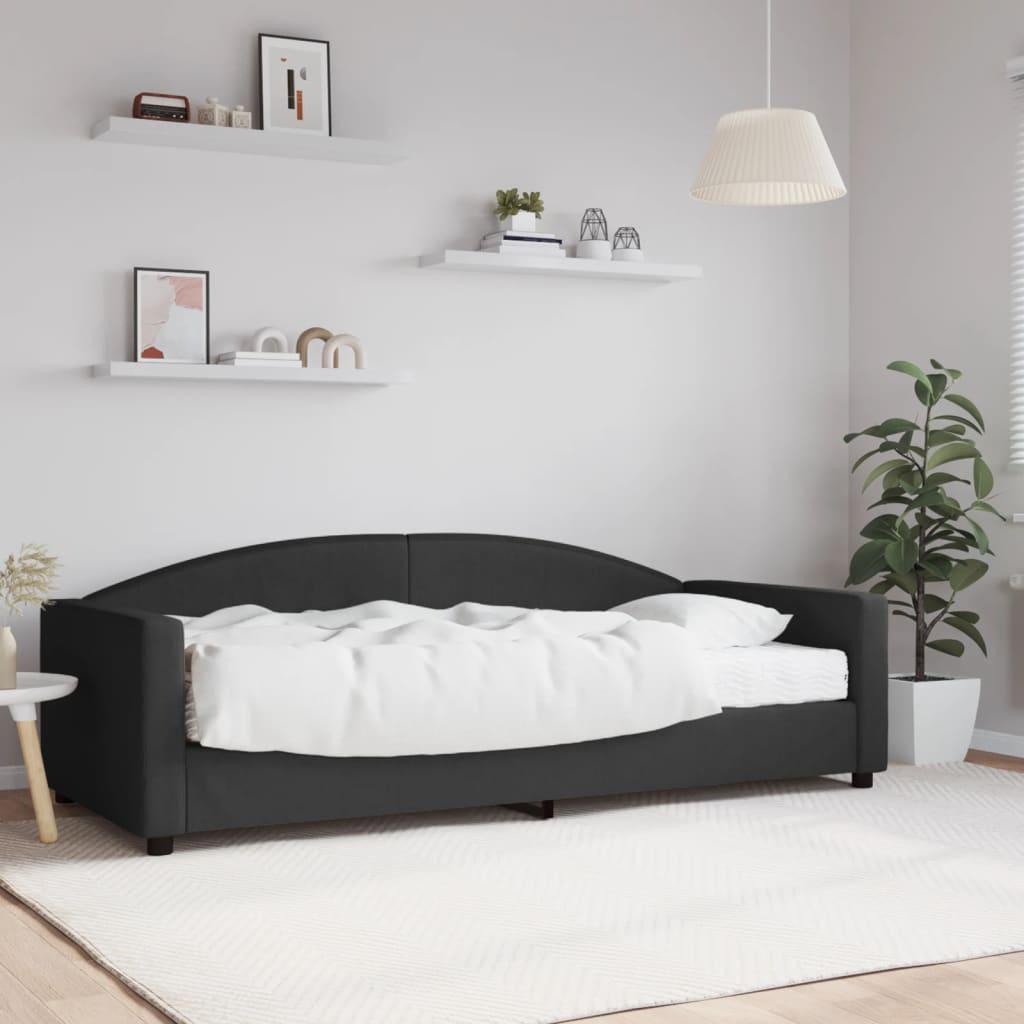 Daybed med madras 90x200 cm stof sort