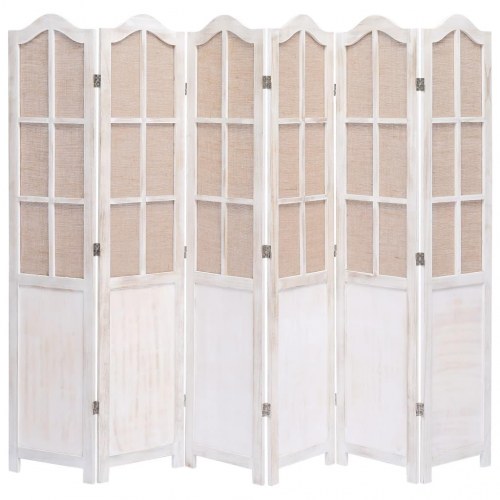 6-panels rumdeler 210 x 165 cm stof hvid