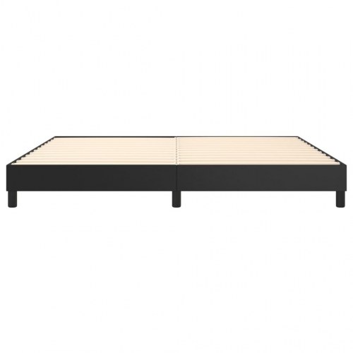 Boxspring sengeramme 200×200 cm i kunstlæder - sort