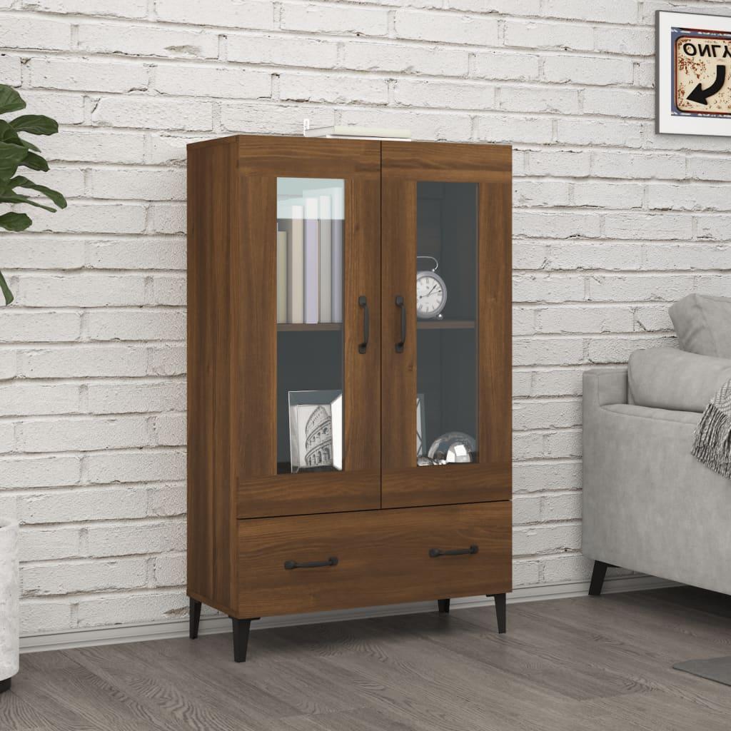 Skab 70x31x115 cm konstrueret træ brun egetræsfarve