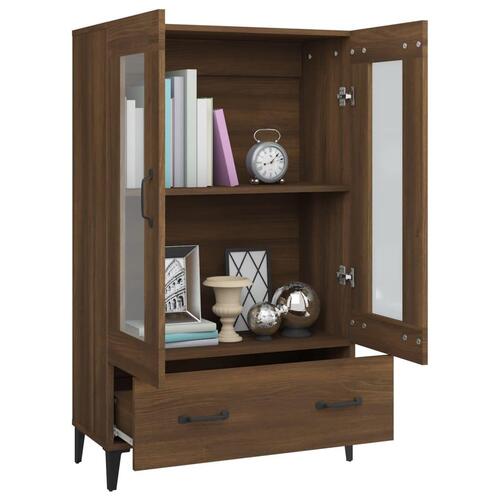 Skab 70x31x115 cm konstrueret træ brun egetræsfarve