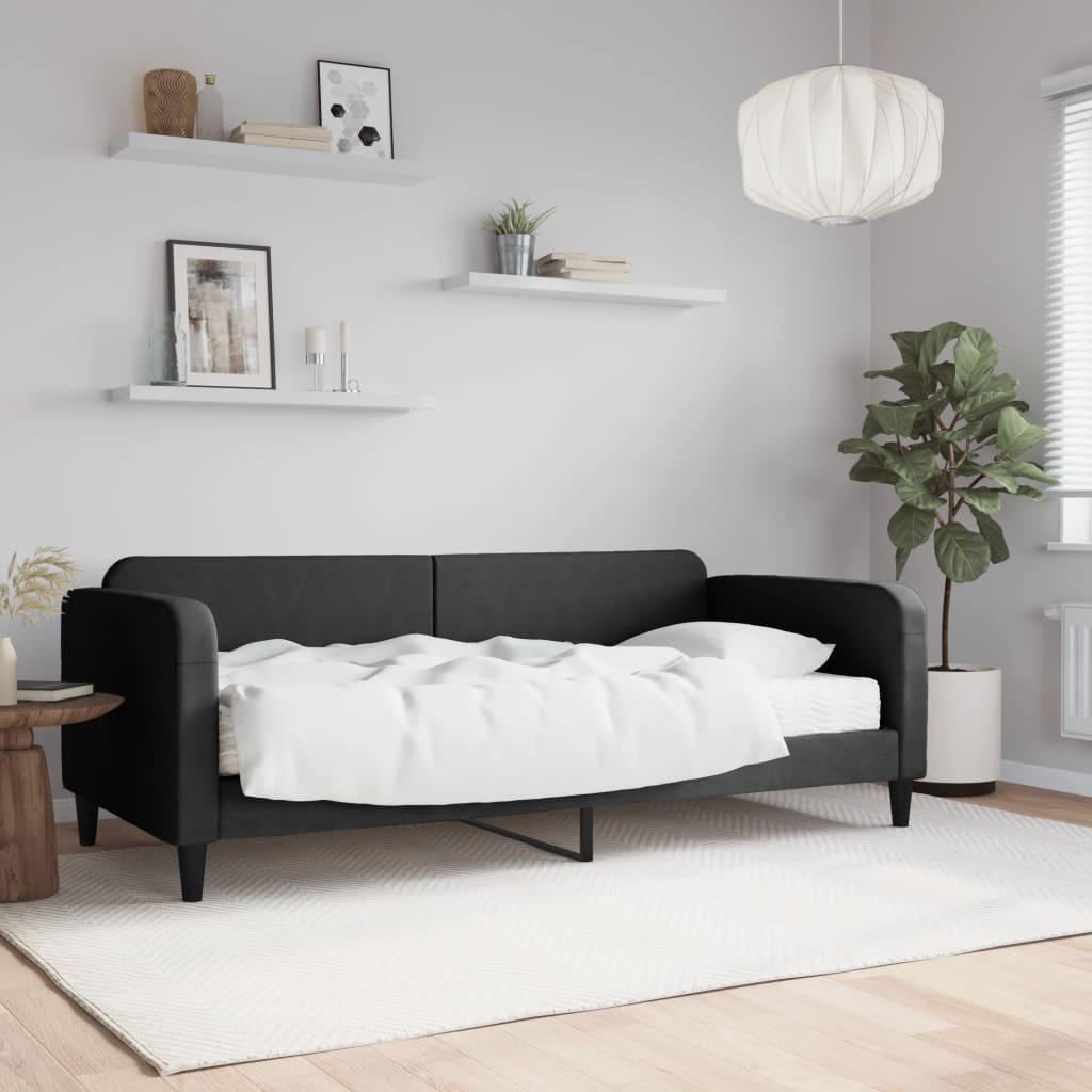 daybed med madras 90x200 cm stof sort