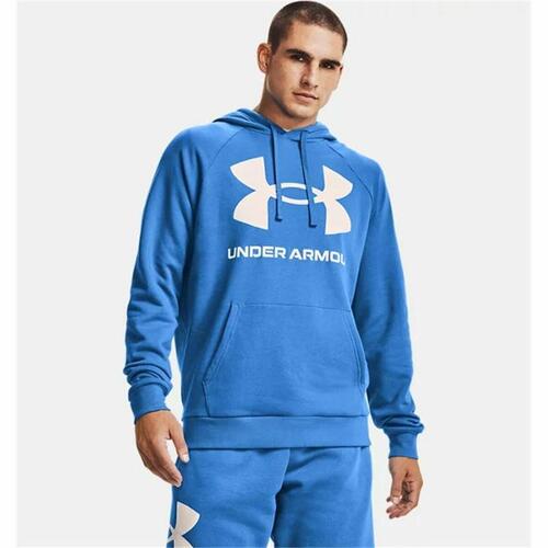 Hættetrøje til Mænd Under Armour Rival Big Logo Blå S