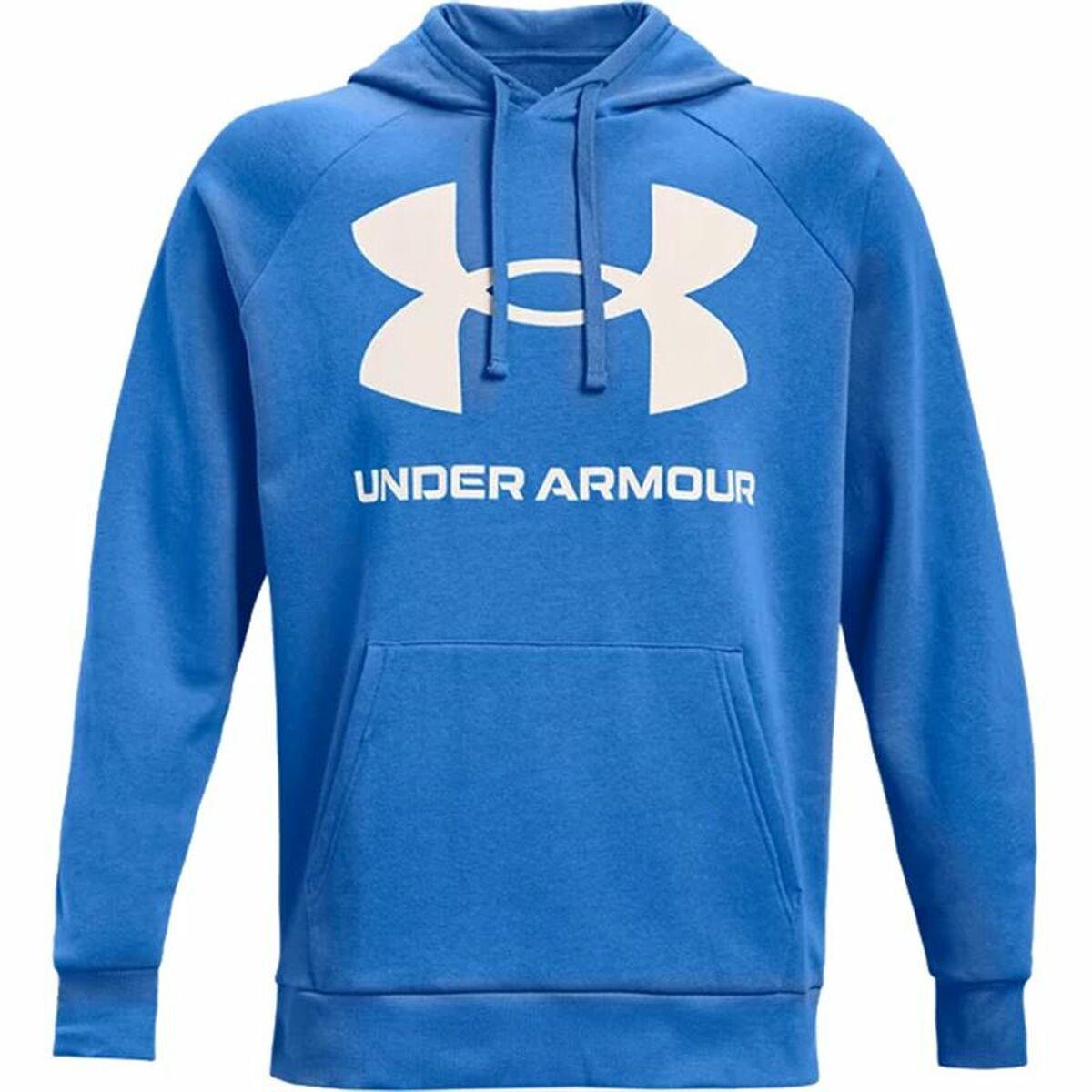 Hættetrøje til Mænd Under Armour Rival Big Logo Blå XL