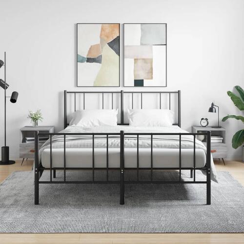 Sengeborde 2 stk. 40x35x47,5 cm konstrueret træ grå sonoma-eg