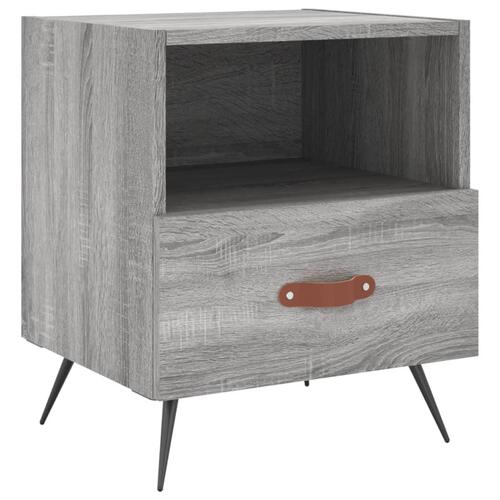 Sengeborde 2 stk. 40x35x47,5 cm konstrueret træ grå sonoma-eg