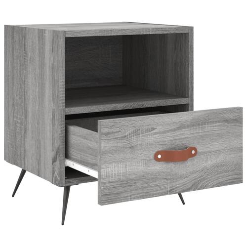 Sengeborde 2 stk. 40x35x47,5 cm konstrueret træ grå sonoma-eg