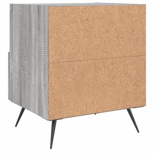 Sengeborde 2 stk. 40x35x47,5 cm konstrueret træ grå sonoma-eg