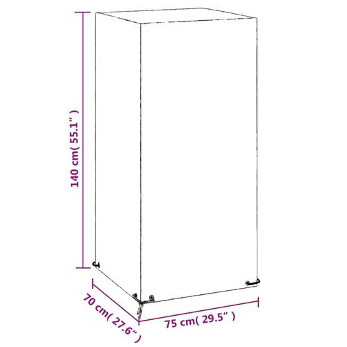 Overtræk til havestol 2 stk. 75x70x140 cm 8 øjer polyethylen