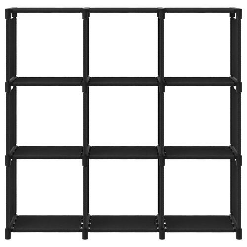 Reol med 9 rum 103x30x107,5 cm stof sort