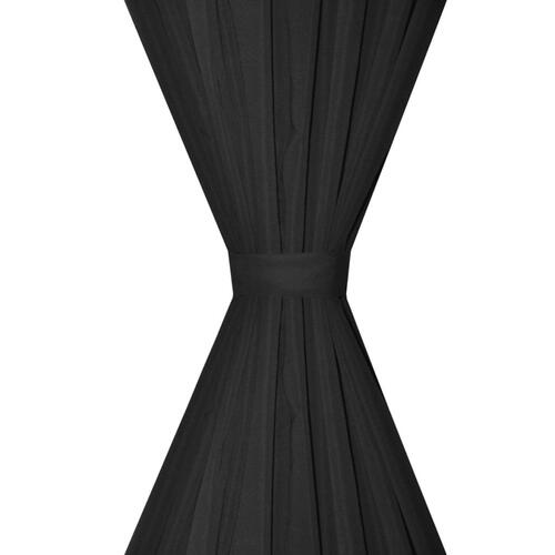 Lysdæmpende gardiner 2 stk. dobbelt stoflag 140x175 cm sort