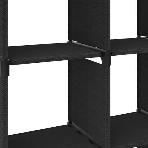 Reol med 9 rum 103x30x107,5 cm stof sort