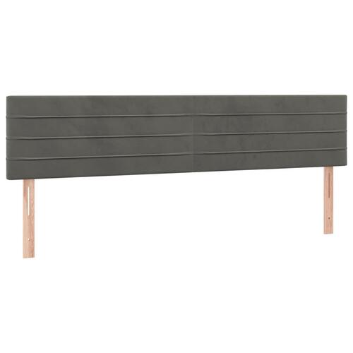 Sengegavle 2 stk. 100x5x78/88 cm fløjl mørkegrå