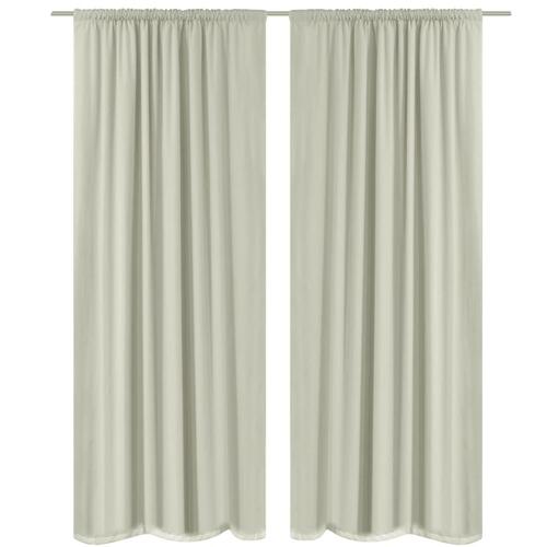 Lysdæmpende gardiner 2 stk. dobbelt stoflag 140x175 cm cremefarvet