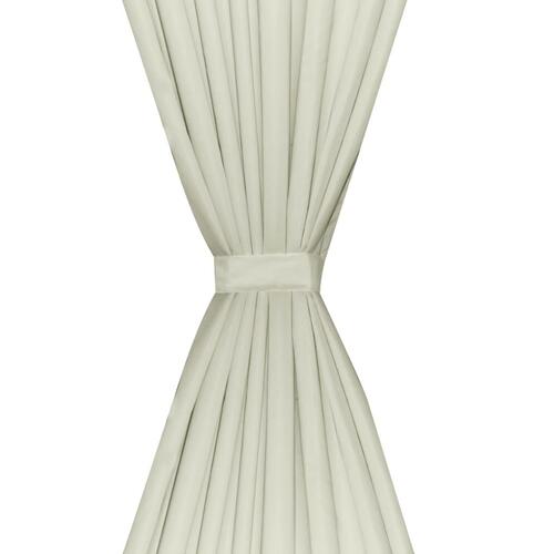 Lysdæmpende gardiner 2 stk. dobbelt stoflag 140x175 cm cremefarvet